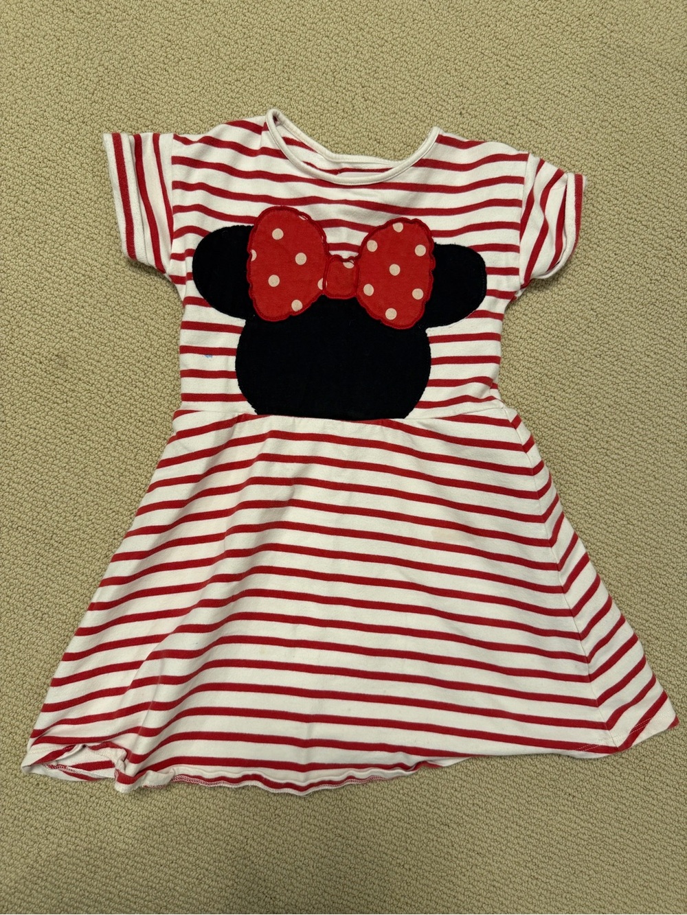 Disney Red & White Striped Dress with Minnie Bow